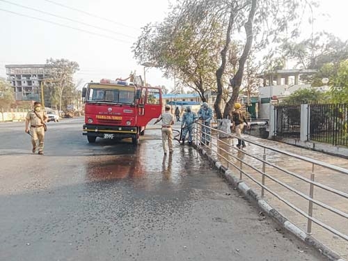 Parts of Imphal disinfect